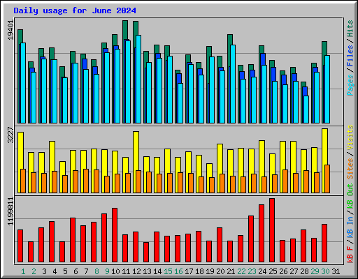 Daily usage for June 2024