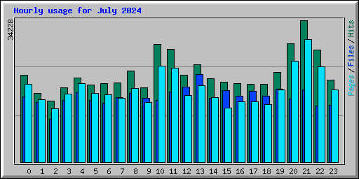 Hourly usage for July 2024