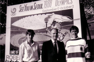 1988 - Olympische Spelen Seoul - Annelies Bredael en Lucia Foqué en Stan De Clercq
